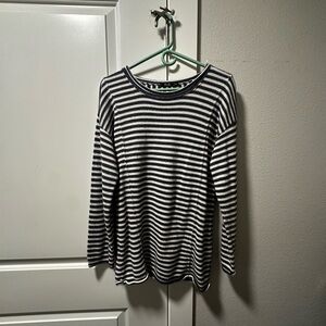 Blue and White Striped Women's Sweater